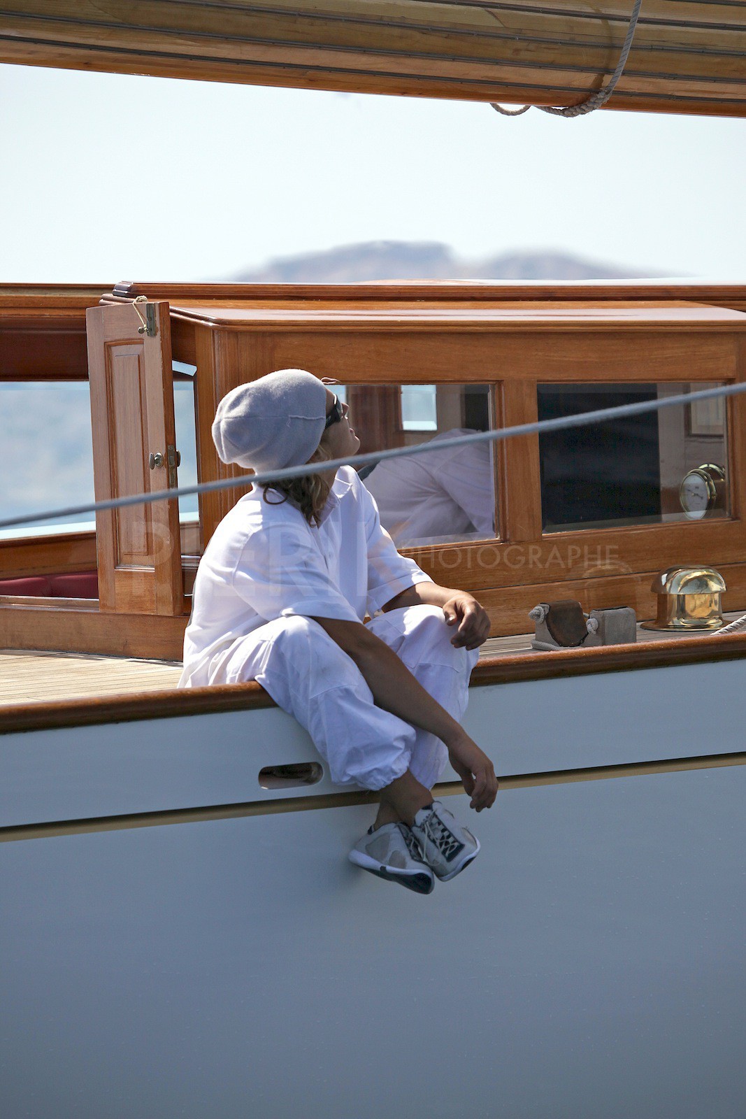 Un marin sur le pont de Moonbeam IV