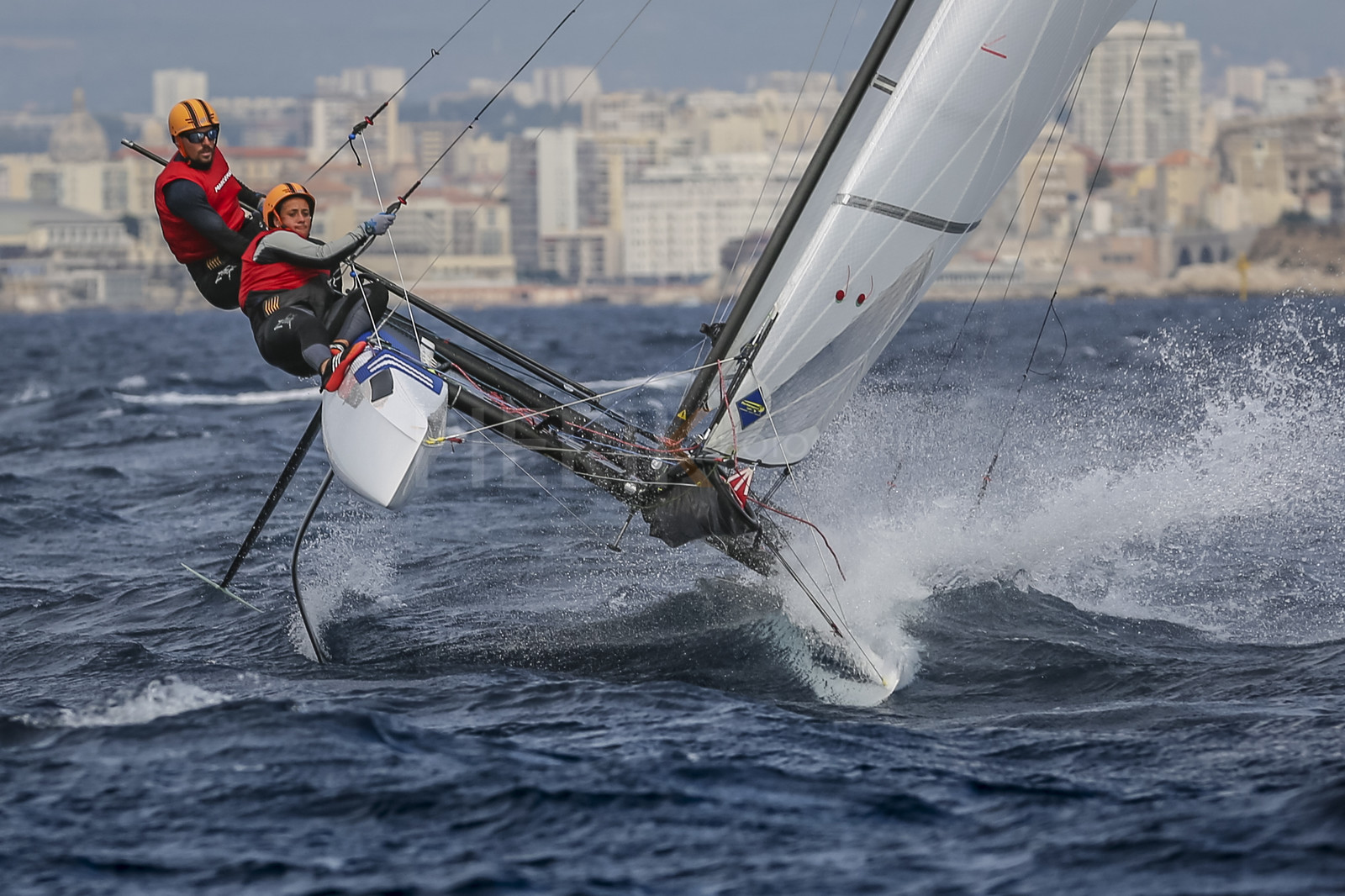 Marseille France is hosting more than 200 sailors from 28 nations for the 2018 Junior Worl Championship of 49er, 49erFX and Nacra 17. Held from 28 august to 1st september 2018. © Pierick Jeannoutot