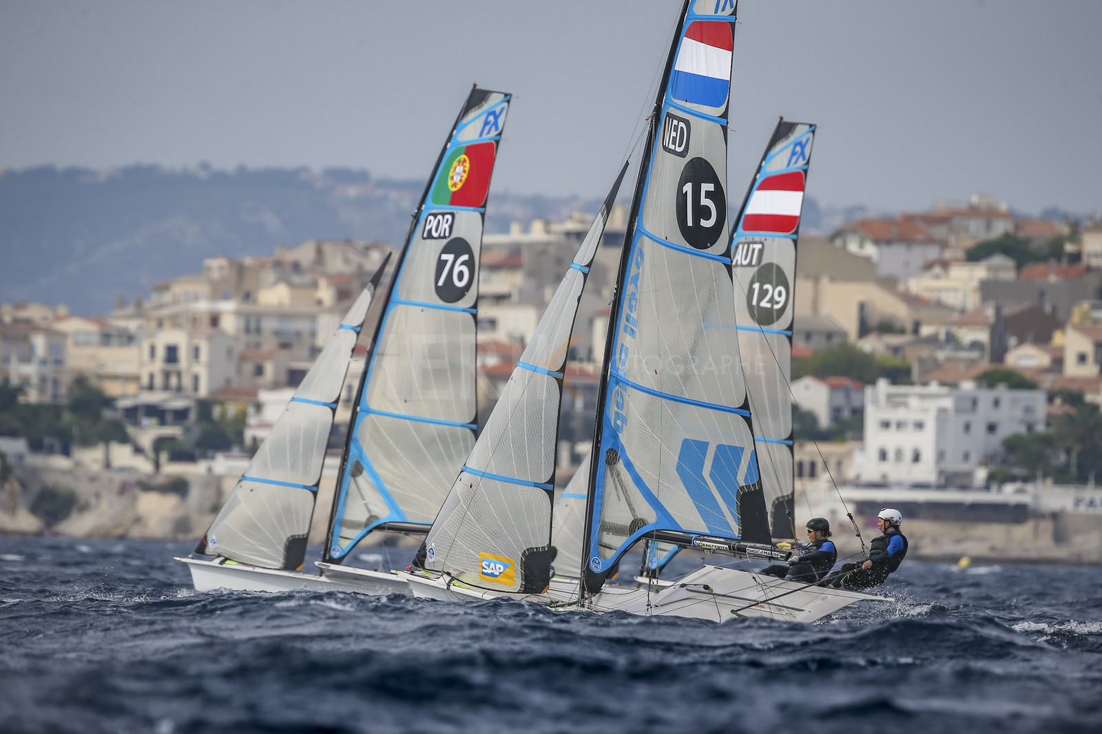 Marseille France is hosting more than 200 sailors from 28 nations for the 2018 Junior Worl Championship of 49er, 49erFX and Nacra 17. Held from 28 august to 1st september 2018. © Pierick Jeannoutot