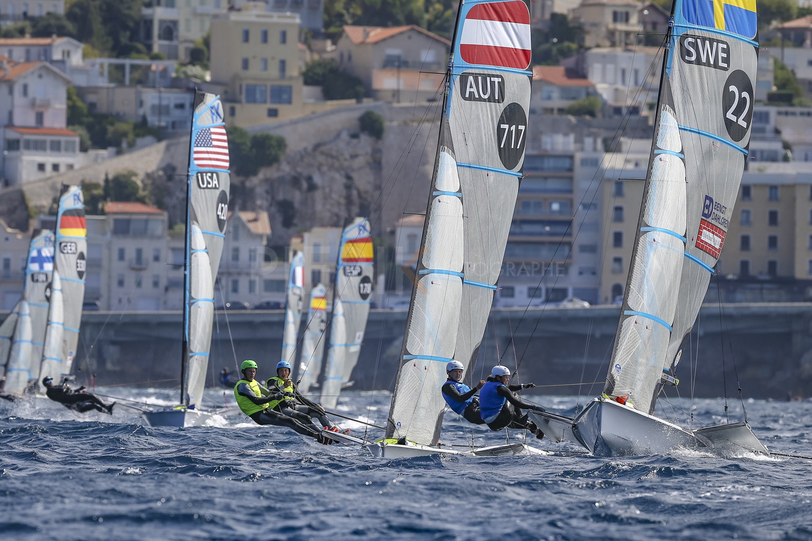 Marseille France is hosting more than 200 sailors from 28 nations for the 2018 Junior Worl Championship of 49er, 49erFX and Nacra 17. Held from 28 august to 1st september 2018. © Pierick Jeannoutot
