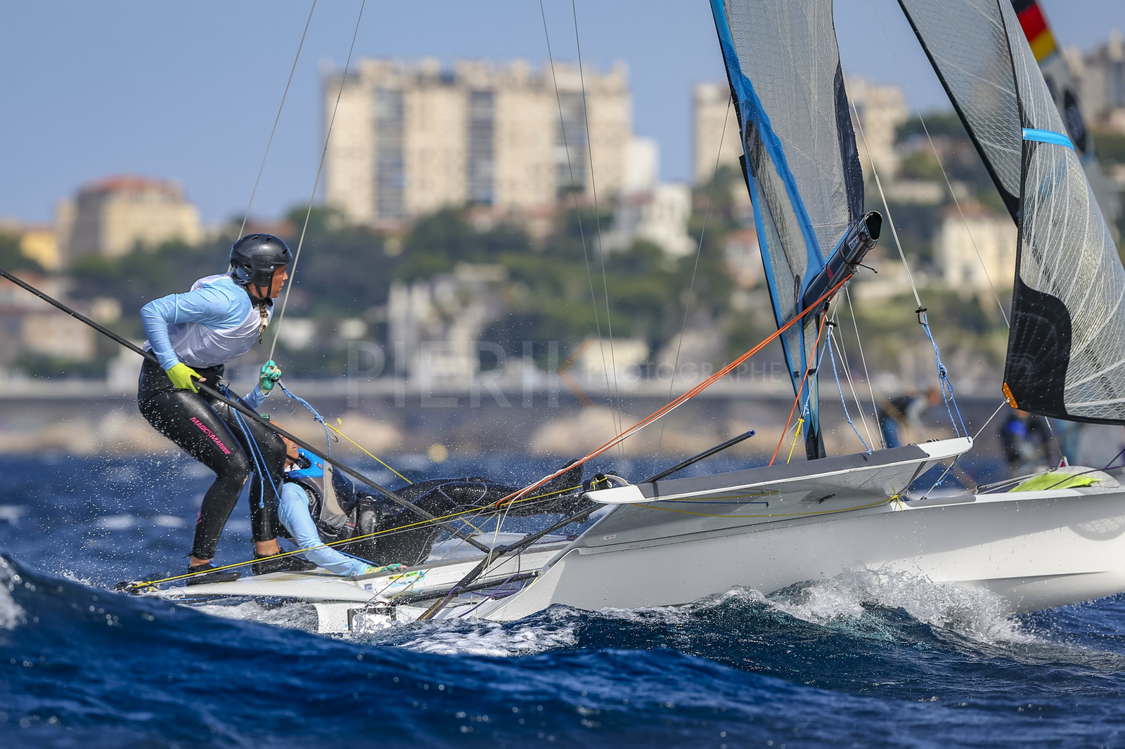 Marseille France is hosting more than 200 sailors from 28 nations for the 2018 Junior Worl Championship of 49er, 49erFX and Nacra 17. Held from 28 august to 1st september 2018. © Pierick Jeannoutot