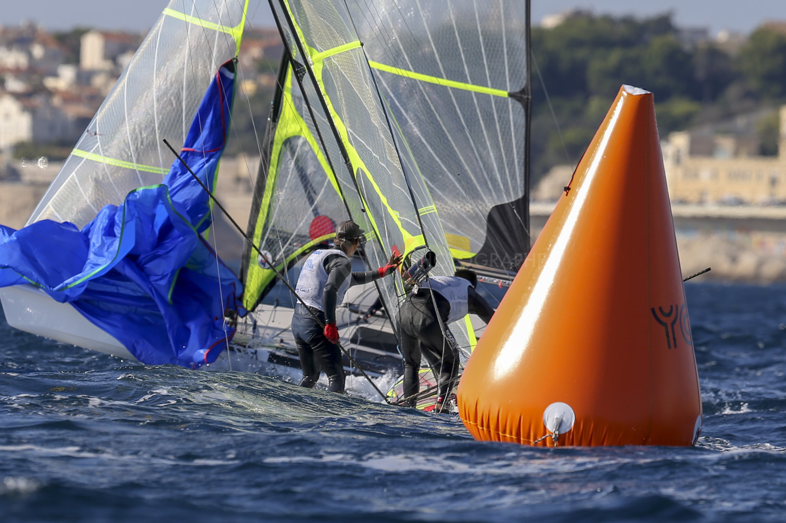Marseille France is hosting more than 200 sailors from 28 nations for the 2018 Junior Worl Championship of 49er, 49erFX and Nacra 17. Held from 28 august to 1st september 2018. © Pierick Jeannoutot