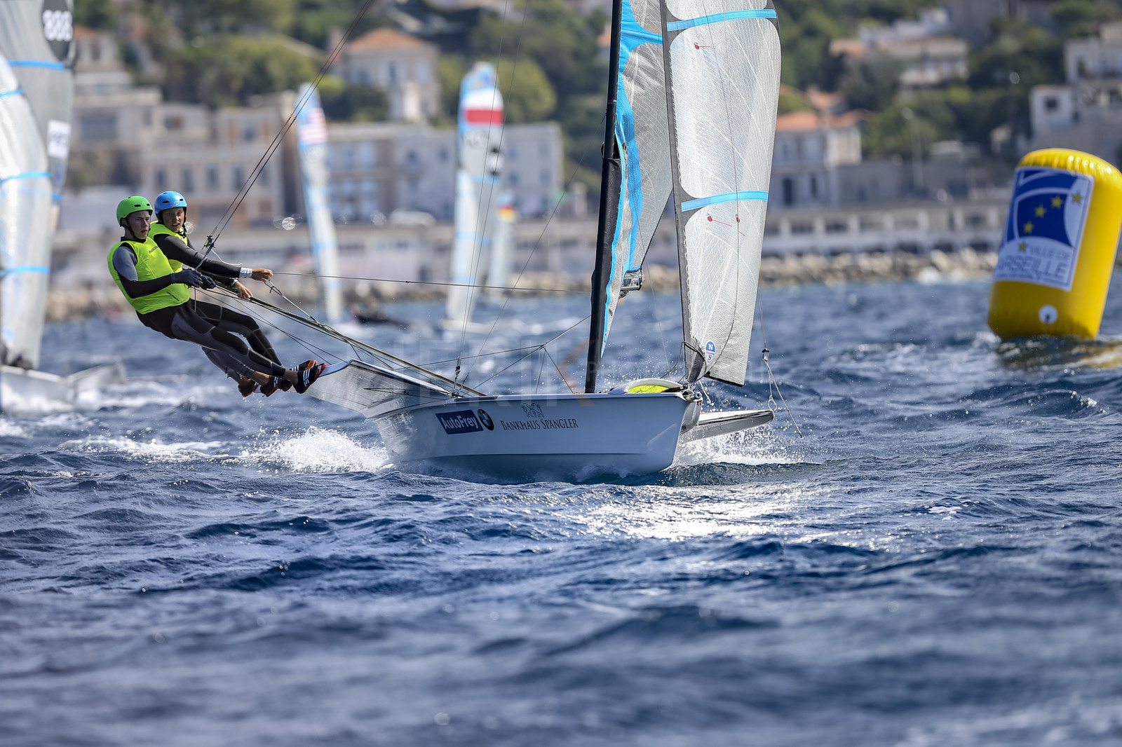 Marseille France is hosting more than 200 sailors from 28 nations for the 2018 Junior Worl Championship of 49er, 49erFX and Nacra 17. Held from 28 august to 1st september 2018. © Pierick Jeannoutot