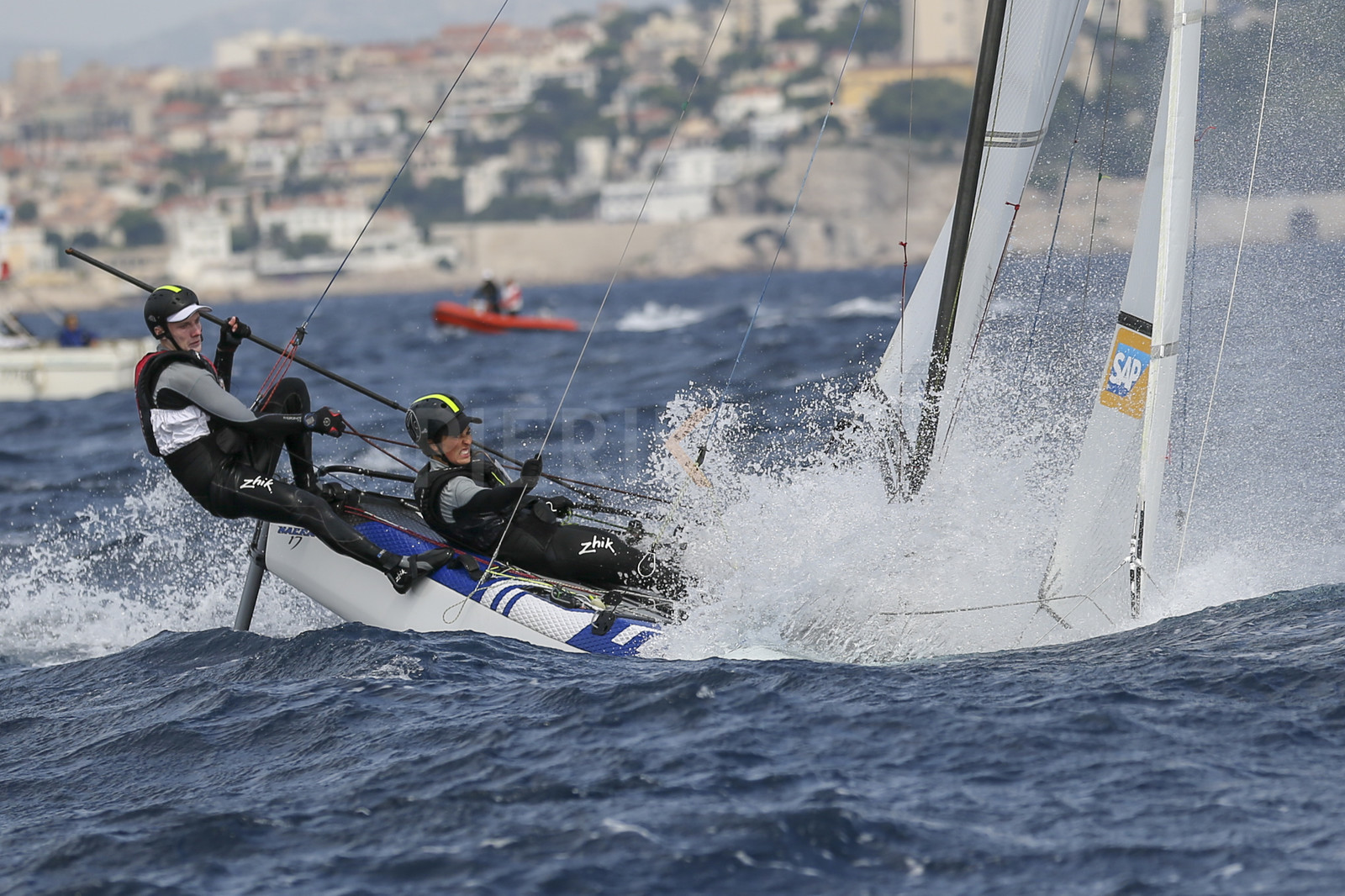 Marseille France is hosting more than 200 sailors from 28 nations for the 2018 Junior Worl Championship of 49er, 49erFX and Nacra 17. Held from 28 august to 1st september 2018. © Pierick Jeannoutot