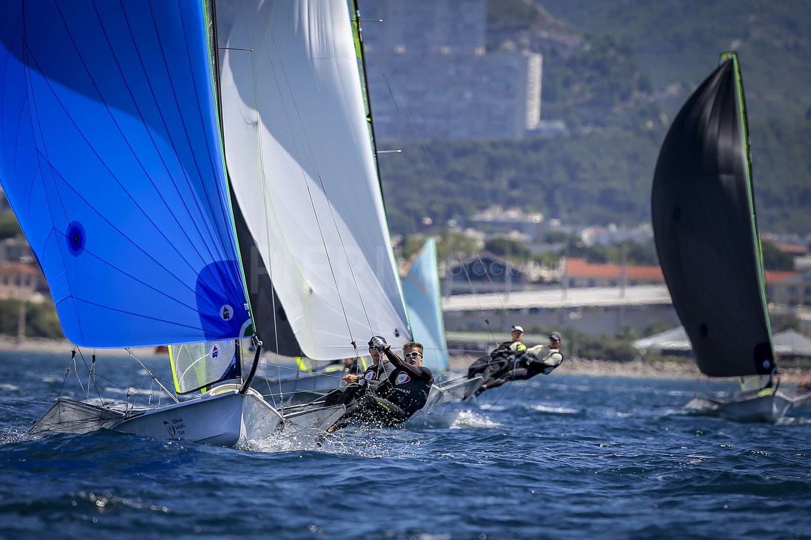 Marseilles France is hosting more than 200 sailors from 28 nations for the 2018 Junior Worl Championship of 49er, 49erFX and Nacra 17. Held from 28 august to 1st september 2018. © Pierick Jeannoutot